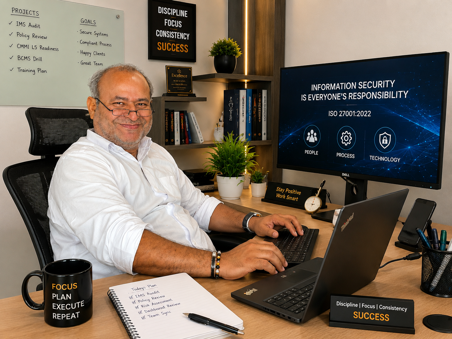 Vivek Dhandha at his desk in Navsari